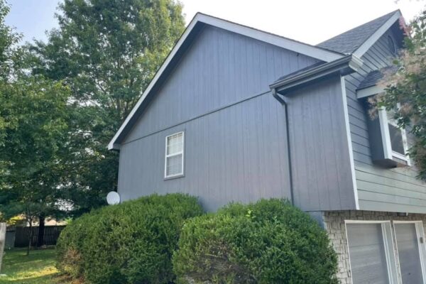 Side of Newly Painted Gray House - Our Work
