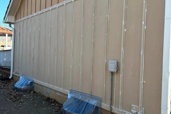 During Project Side of house Tan House - Prep Work - Our Work