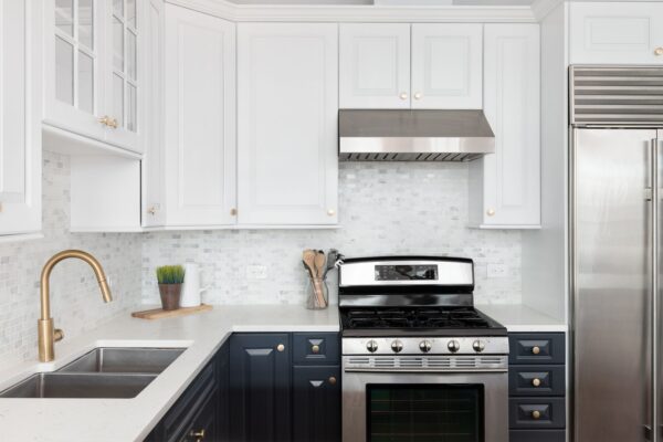 White Refinished Kitchen Cabinets - Our Work